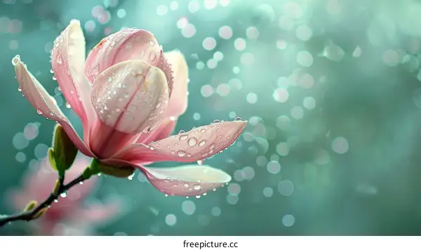 Raindrops on a magnolia blossom
