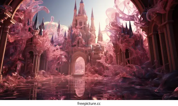 Pink Jelly Castle: A Surreal Fantasy Architecture