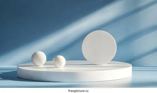 Minimalist White Geometric Shapes Display