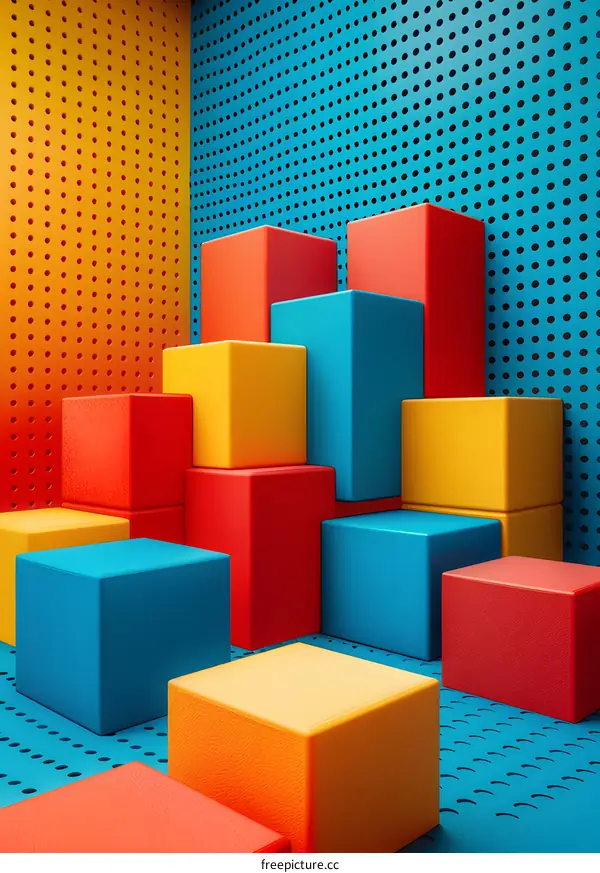 Colorful Abstract Cubes Background