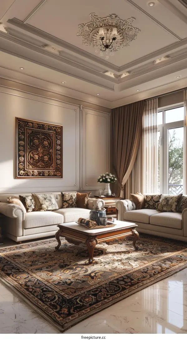 Opulent Villa Living Room Interior Design