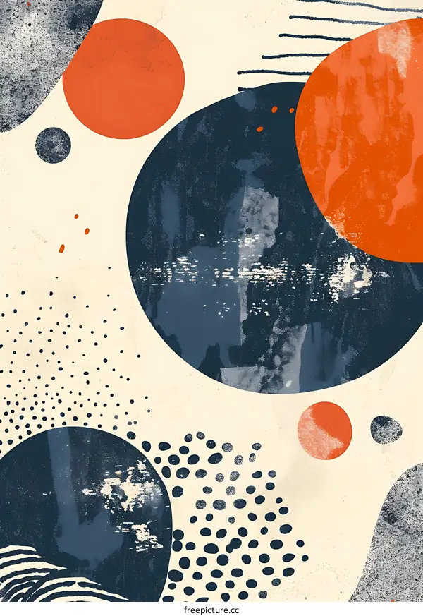 Abstract Geometric Shapes with Orange and Blue Colors