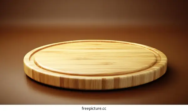 Round Wooden Cutting Board Mockup