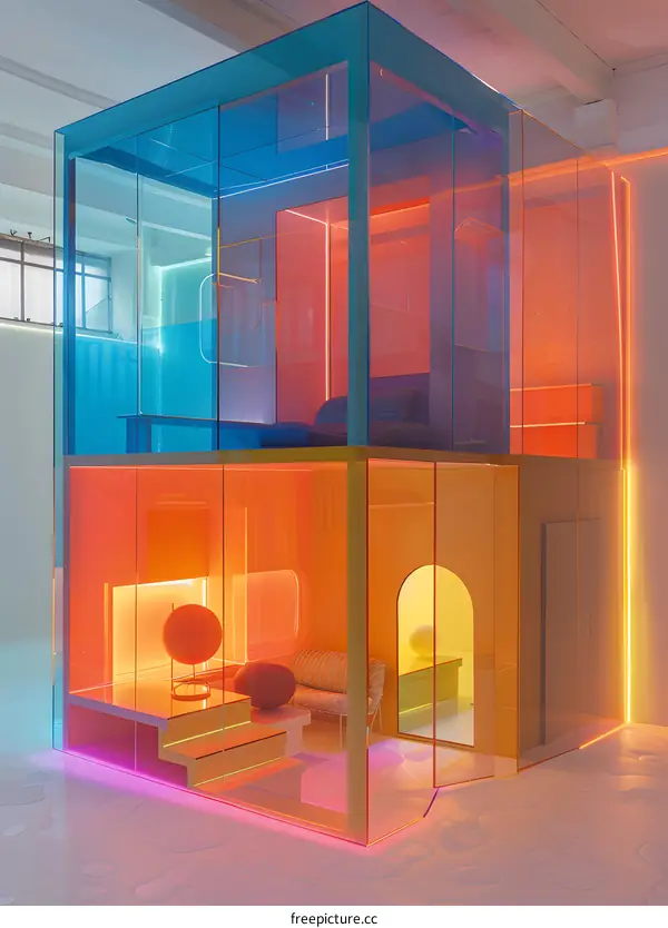 colorful glass house installation