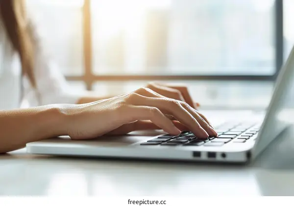 Working Woman Typing on a Laptop