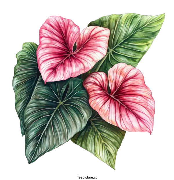 [Transparent Background PNG]Watercolor Tropical Plant Illustration