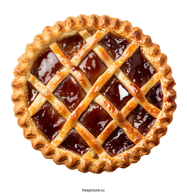 [Transparent Background PNG]Top view of a delicious homemade apple pie