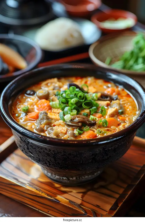 Delicious Japanese Soup with Mushrooms and Vegetables