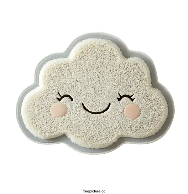 [Transparent Background PNG]Cute Cloud-Shaped Plush Doormat