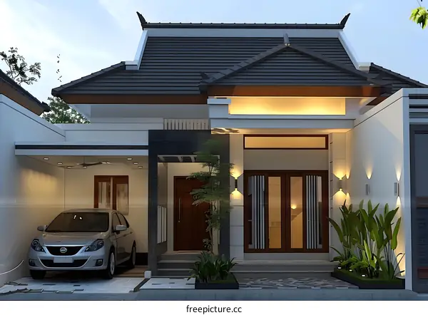 Modern Minimalist Home Design with Gable Roof