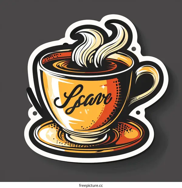 A cup of coffee with the word 'coffee' written on it