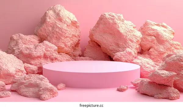 Abstract Pink Rock Display Pod