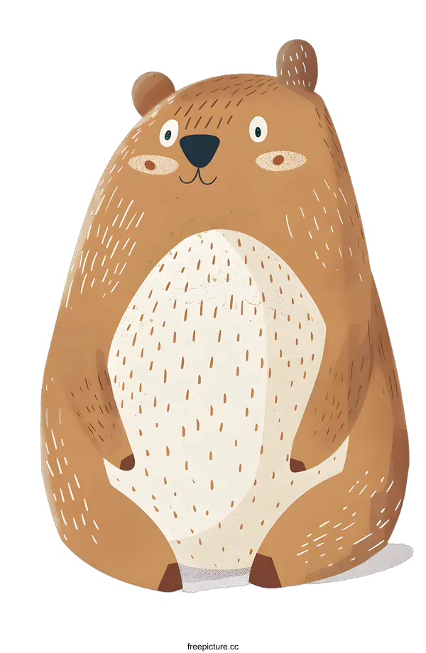 [Transparent Background PNG]Cute Cartoon Brown Bear Illustration