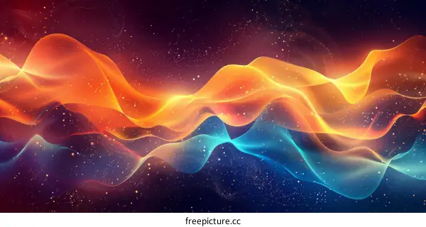 Wavy orange and blue abstract background
