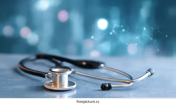 Medical Stethoscope on a Table Top