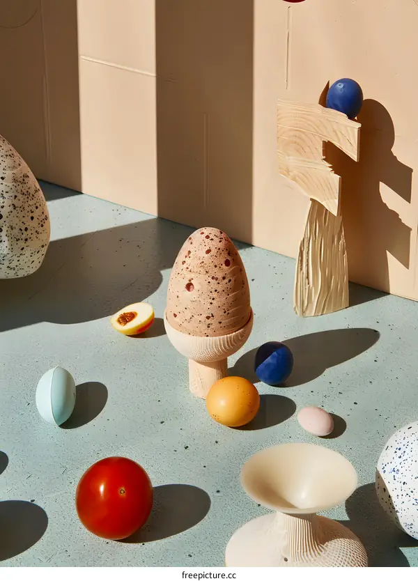 Still Life with Eggs and Wooden Objects