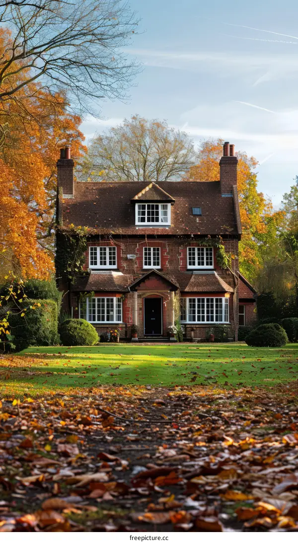 An Autumn Day at a Beautiful English Country Manor