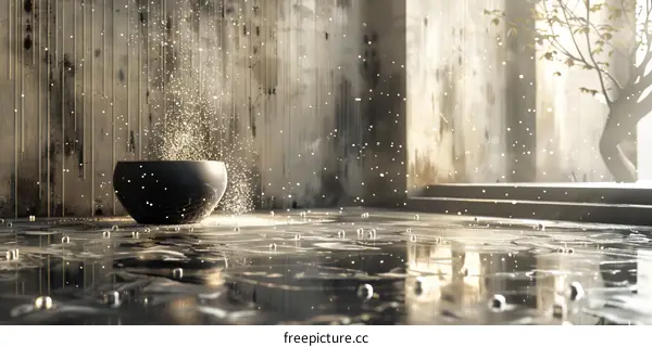 Misty Rain in Abandoned Temple