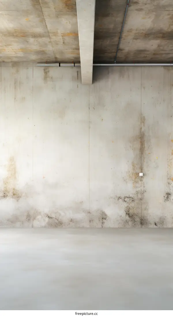 An empty room with concrete walls and a concrete floor