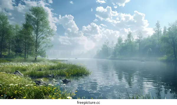 Serene Countryside Lake