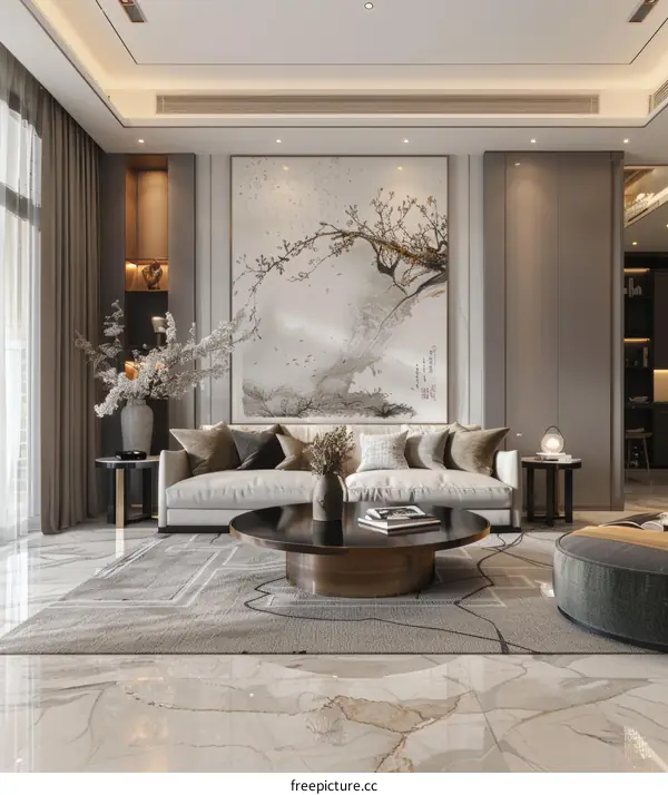 Stylish Chinese Minimalist Living Room with Modern Decor