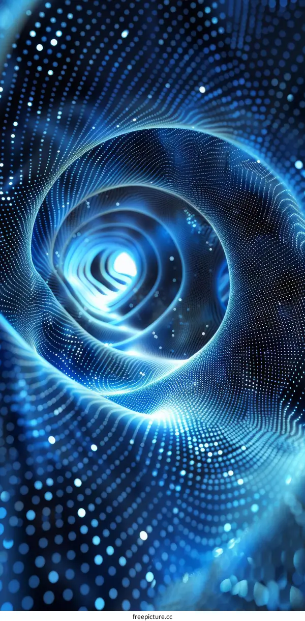 Blue glowing tunnel of light