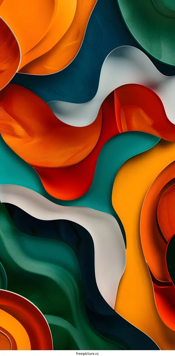 Abstract Colorful Wavy Paper Background