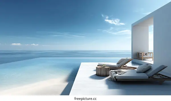 Modern Seaside Poolside Relaxation