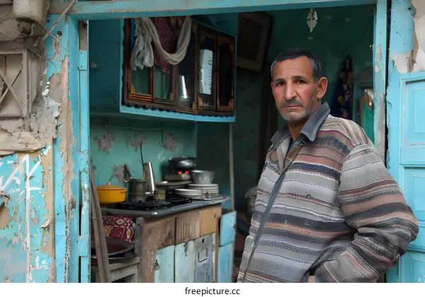 Portrait of a man standing in a doorway
