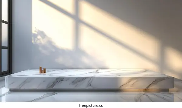 Modern Marble Display Platform in a Minimalist Setting