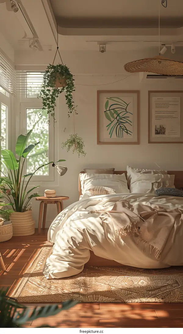 Cozy Bedroom with Natural Decor