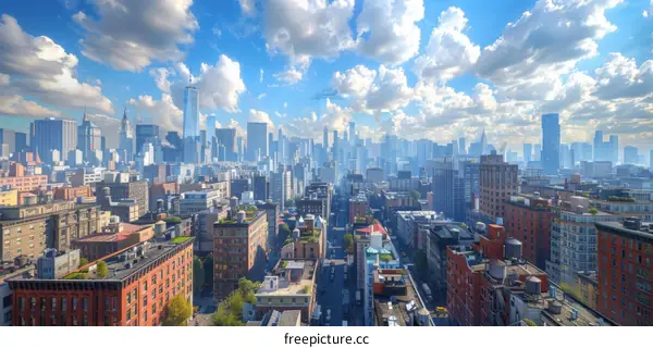 New York City Skyline Aerial View