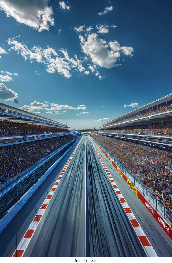 Packed Grandstands at a Formula One Race Track