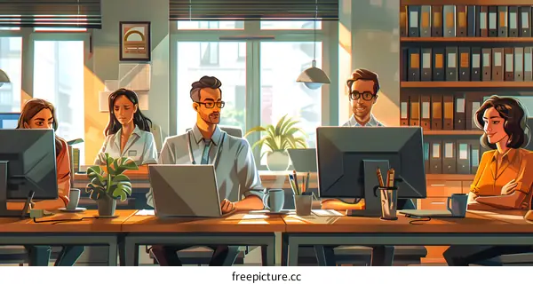 A Team of Professionals Working Together in the Office