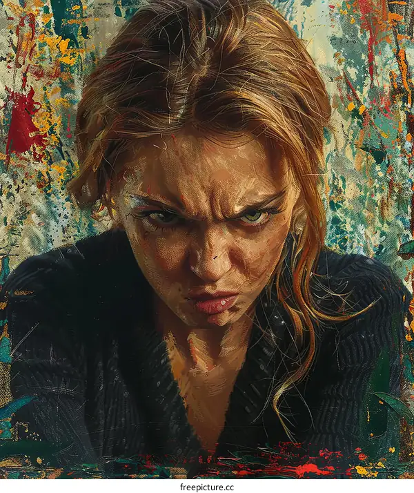 Close Up Portrait of an Angry Woman