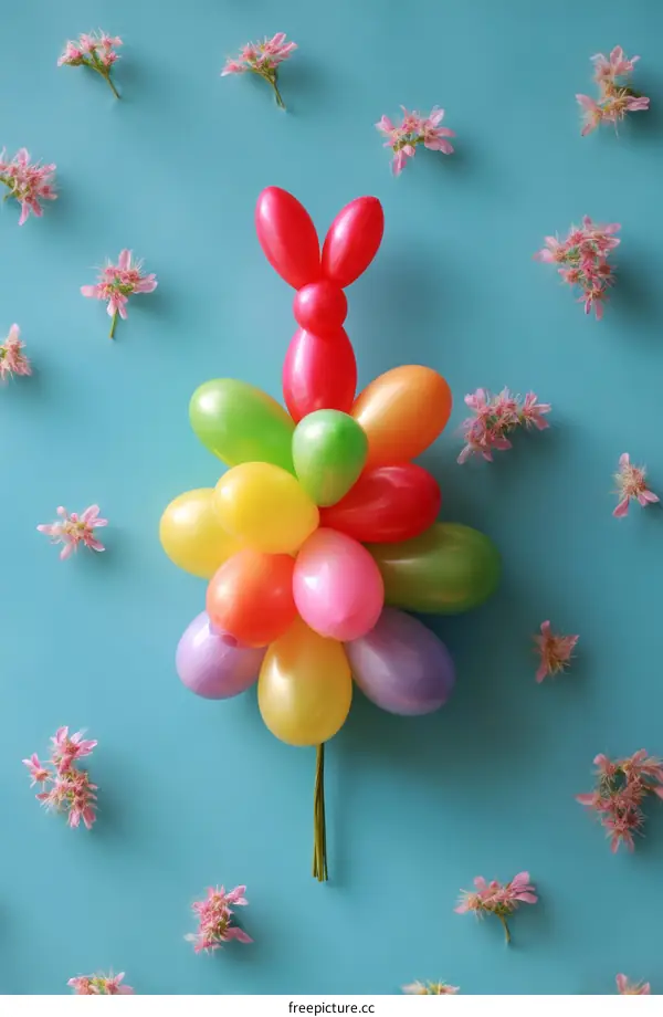 Colorful Balloon Rabbit Easter Decoration