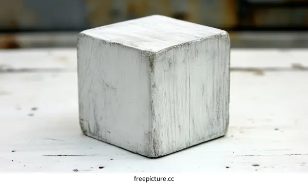 White Wooden Cube Display Object