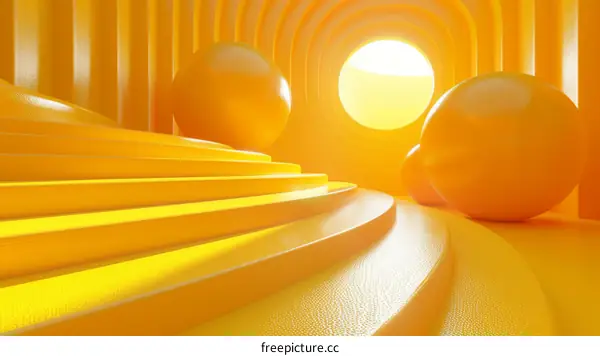 Abstract Background with Geometric Shapes in Yellow and Orange