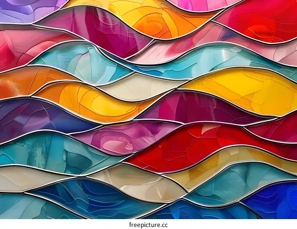 Colorful Stained Glass Waves