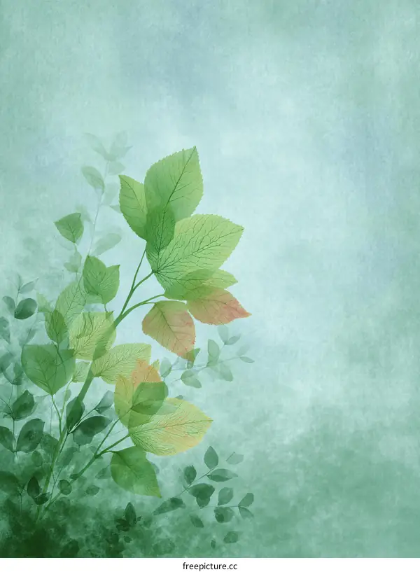 Gentle Green Leaves Illustration Background