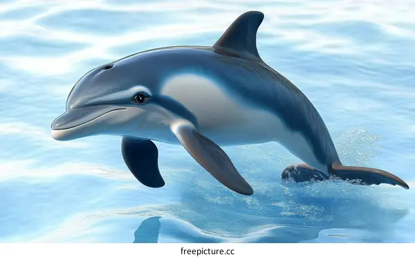 Oceanic Dolphin Leaping Gracefully