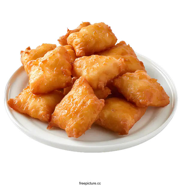 [Transparent Background PNG]A plate of fried dough