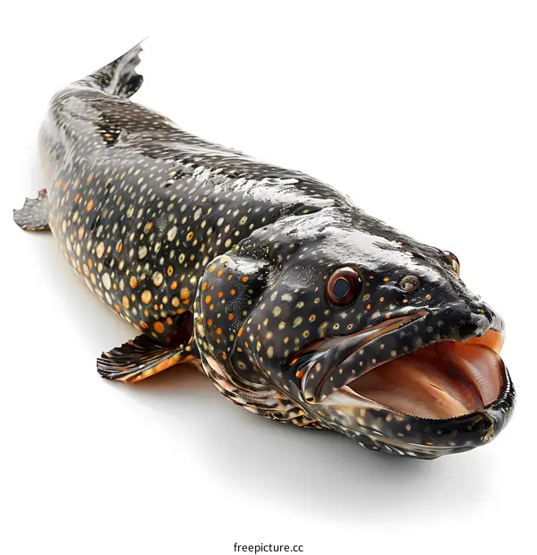 A largemouth bass fish with its mouth open