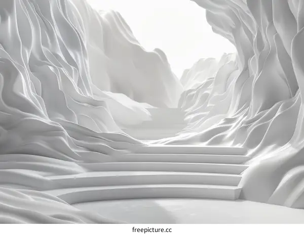 Abstract White Minimal Stairway Background