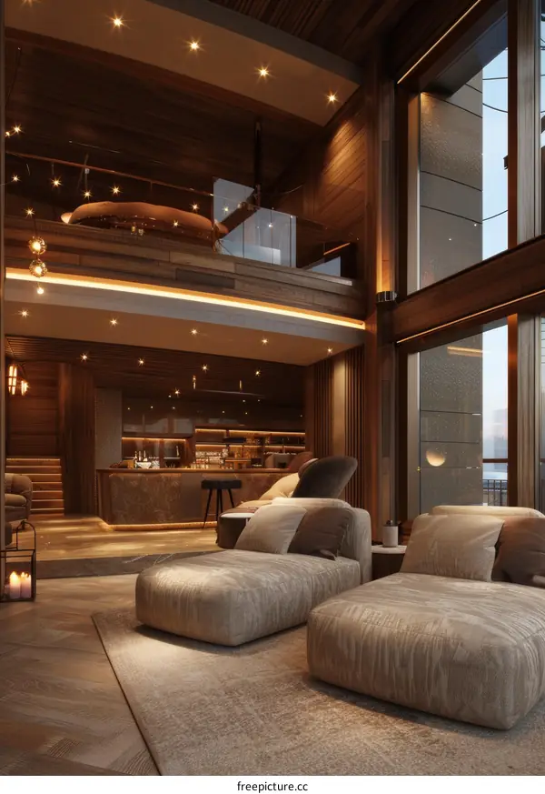 Modern Wooden Luxury Lounge Interior Design