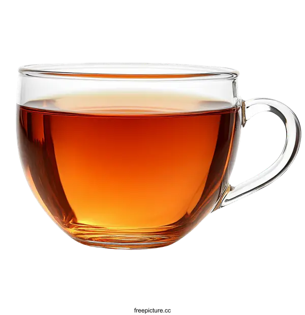 [Transparent Background PNG]Glass Tea Cup with Aromatic Brew