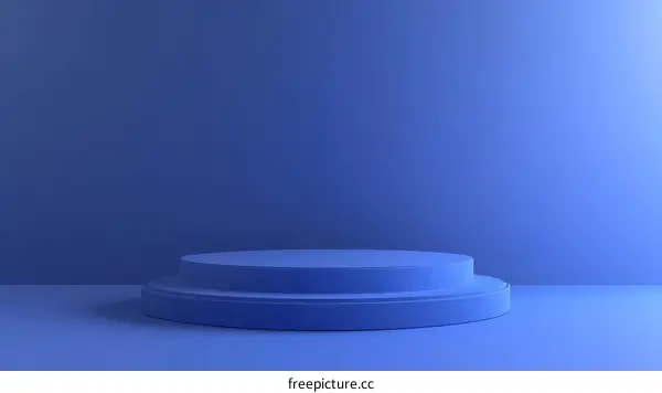 Abstract Blue Geometric Display Podium