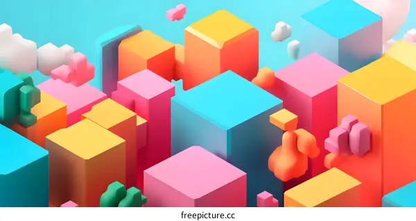 Abstract Colorful Geometric Shapes Design