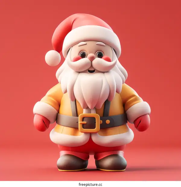 3D rendering of a cute Santa Claus character