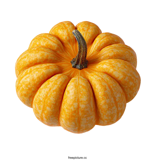 [Transparent Background PNG]Close-up of a Vibrant Orange Pumpkin